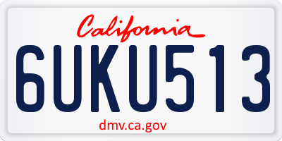 CA license plate 6UKU513