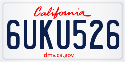 CA license plate 6UKU526