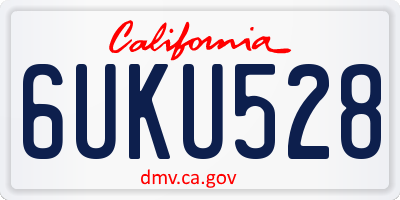CA license plate 6UKU528