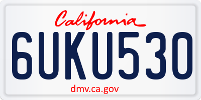 CA license plate 6UKU530