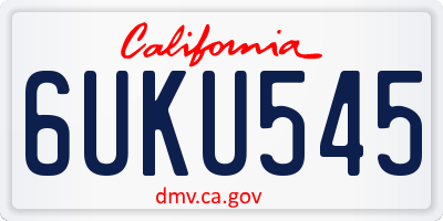 CA license plate 6UKU545