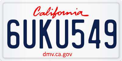 CA license plate 6UKU549