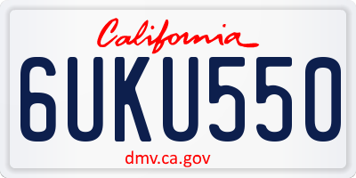CA license plate 6UKU550