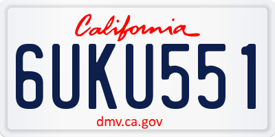 CA license plate 6UKU551