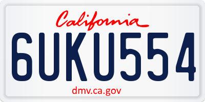 CA license plate 6UKU554