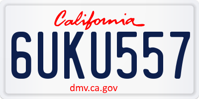 CA license plate 6UKU557