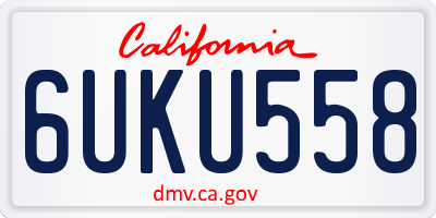 CA license plate 6UKU558