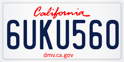 CA license plate 6UKU560