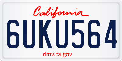 CA license plate 6UKU564