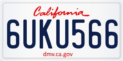 CA license plate 6UKU566