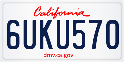 CA license plate 6UKU570