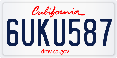 CA license plate 6UKU587