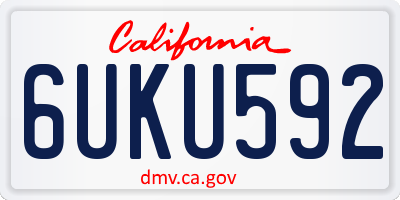CA license plate 6UKU592