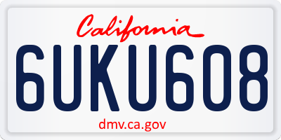 CA license plate 6UKU608
