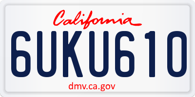 CA license plate 6UKU610