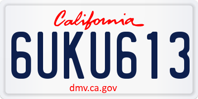 CA license plate 6UKU613
