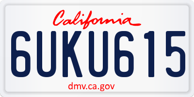 CA license plate 6UKU615