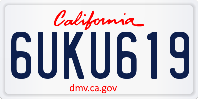 CA license plate 6UKU619