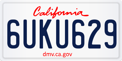CA license plate 6UKU629