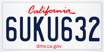 CA license plate 6UKU632