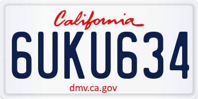 CA license plate 6UKU634