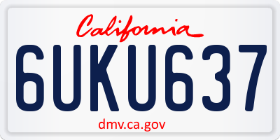 CA license plate 6UKU637