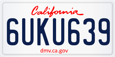 CA license plate 6UKU639