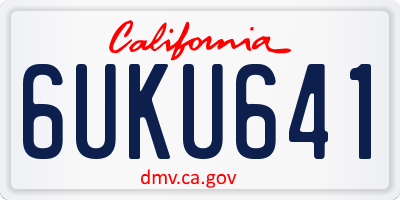 CA license plate 6UKU641