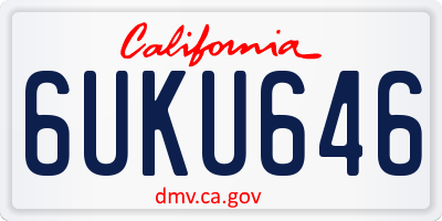 CA license plate 6UKU646