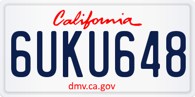 CA license plate 6UKU648