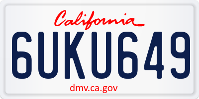 CA license plate 6UKU649