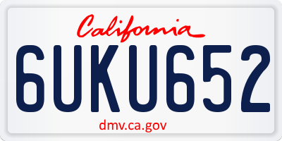 CA license plate 6UKU652