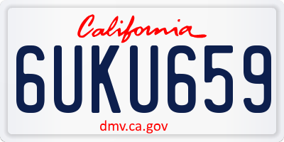 CA license plate 6UKU659