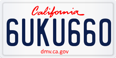 CA license plate 6UKU660