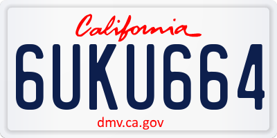 CA license plate 6UKU664