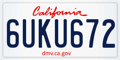 CA license plate 6UKU672