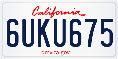 CA license plate 6UKU675