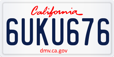 CA license plate 6UKU676