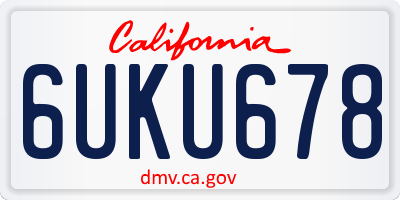 CA license plate 6UKU678