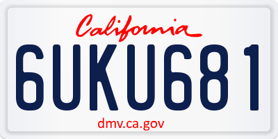 CA license plate 6UKU681