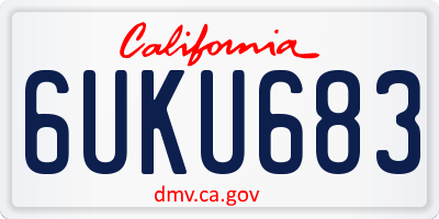 CA license plate 6UKU683