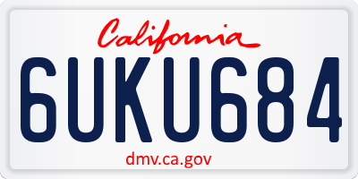 CA license plate 6UKU684
