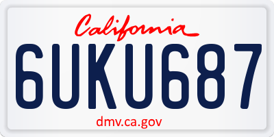 CA license plate 6UKU687