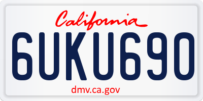 CA license plate 6UKU690