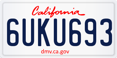 CA license plate 6UKU693