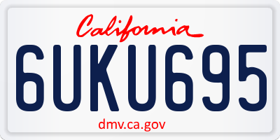 CA license plate 6UKU695