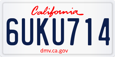 CA license plate 6UKU714
