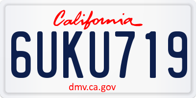 CA license plate 6UKU719