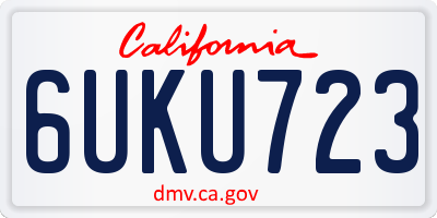 CA license plate 6UKU723