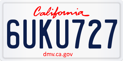 CA license plate 6UKU727